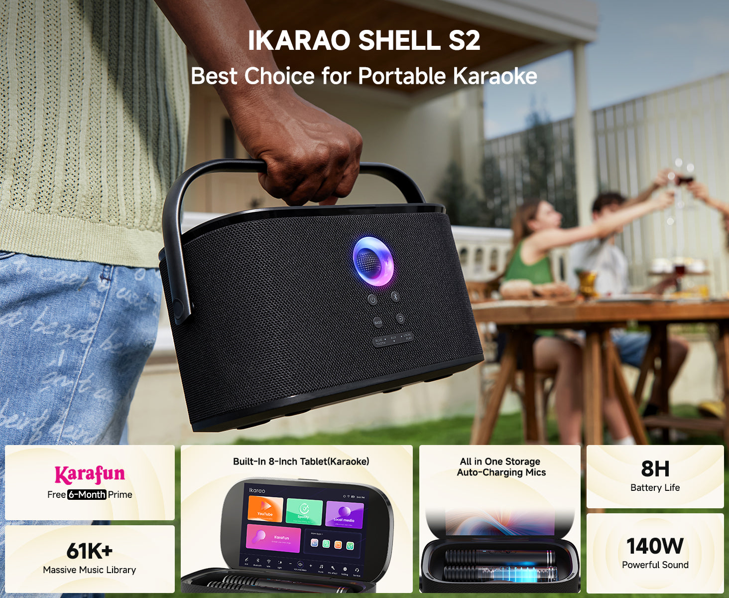 Ikarao Shell S2 Smart Karaoke Speaker - Ledmart.pk